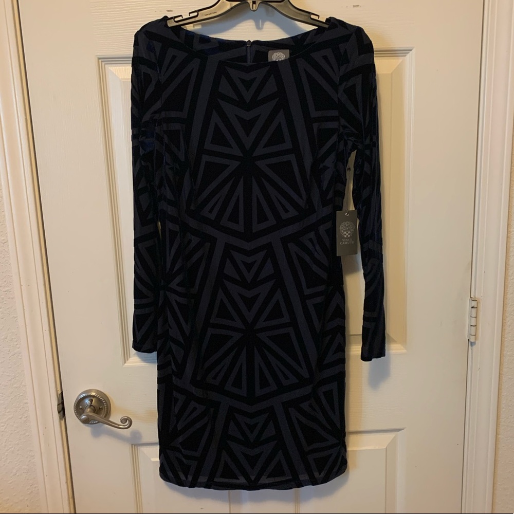Vince camuto navy Velvet dress
